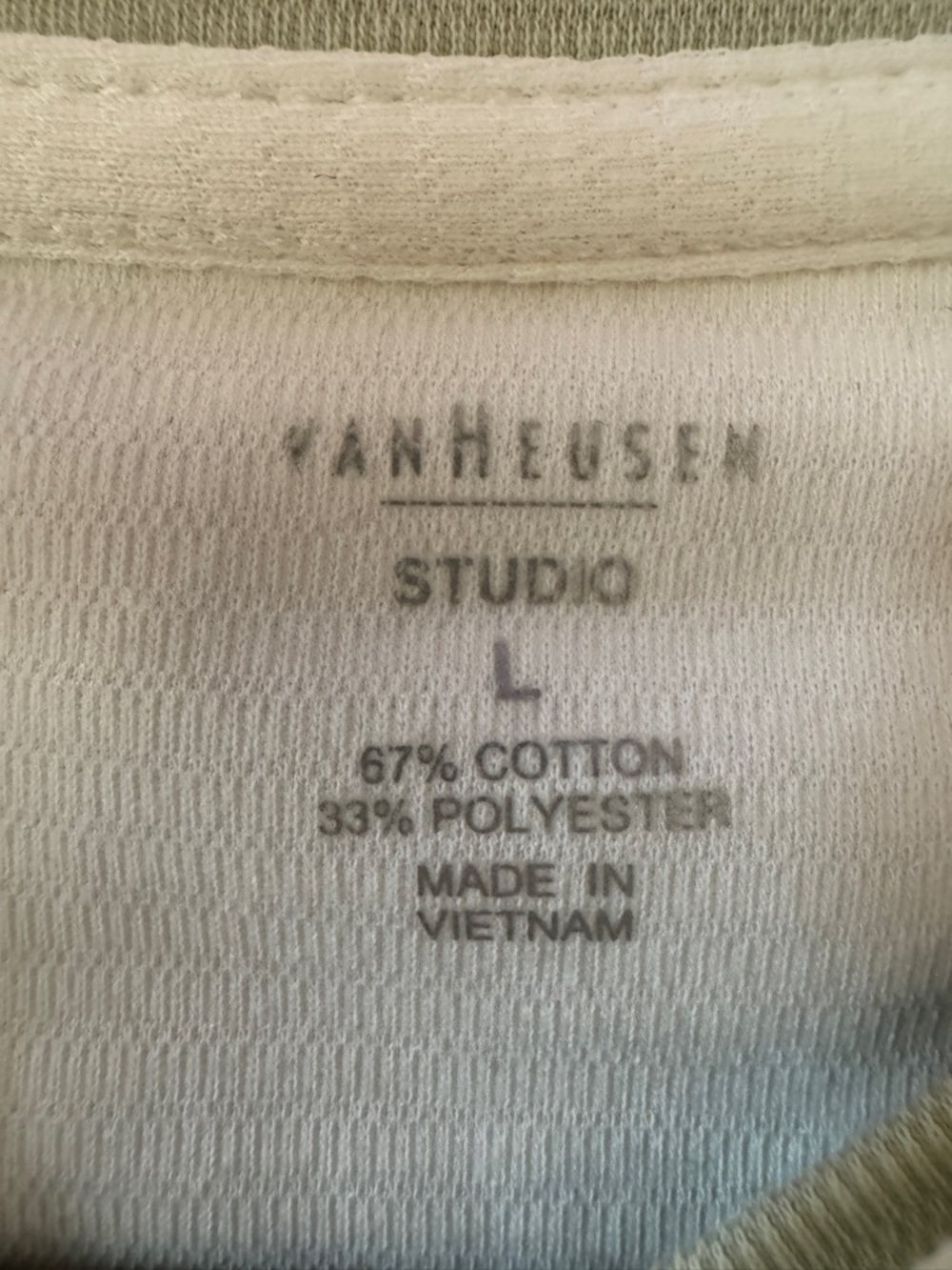 NWT Van Heusen Layered Sleeve Textured Tee Cream 2XL - Picture 7 of 7